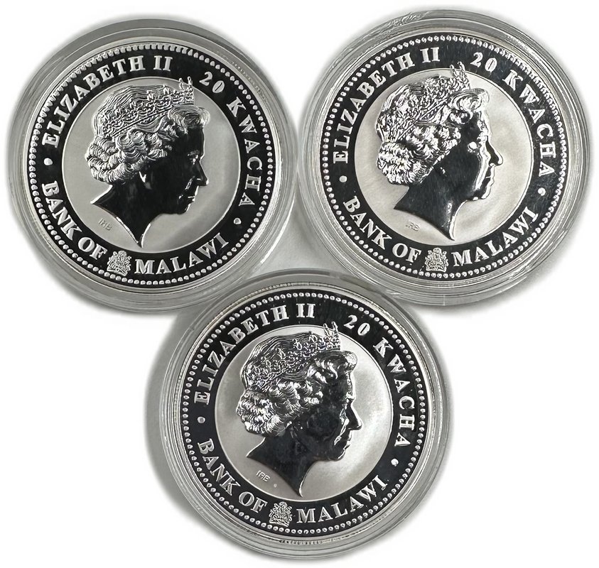 Набор 20 квач 2009 Год Быка Китайский гороскоп Малави 3 монеты