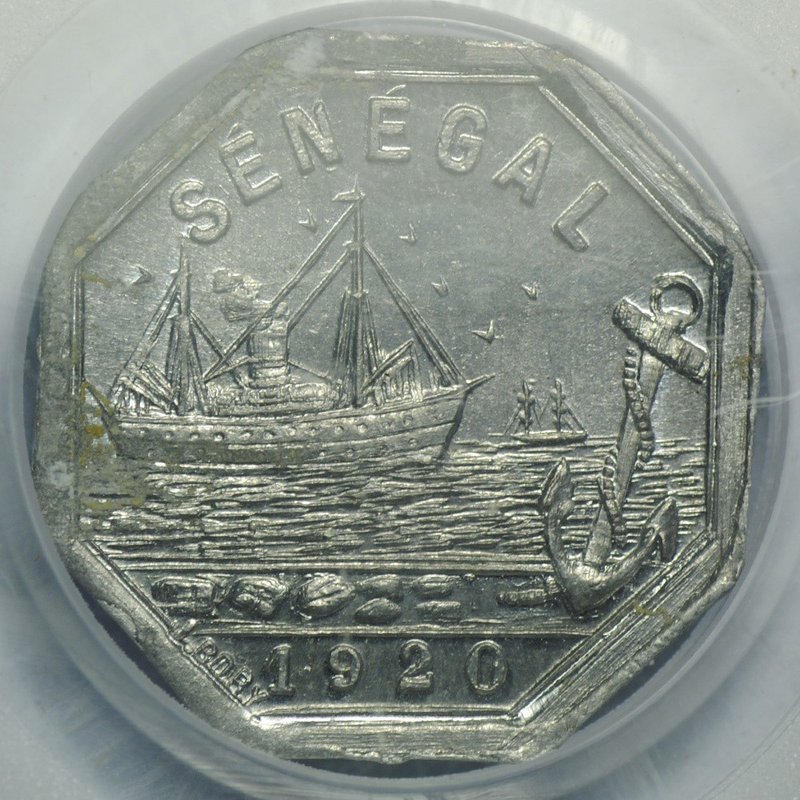 Монета 5 сантимов 1920 Сенегал