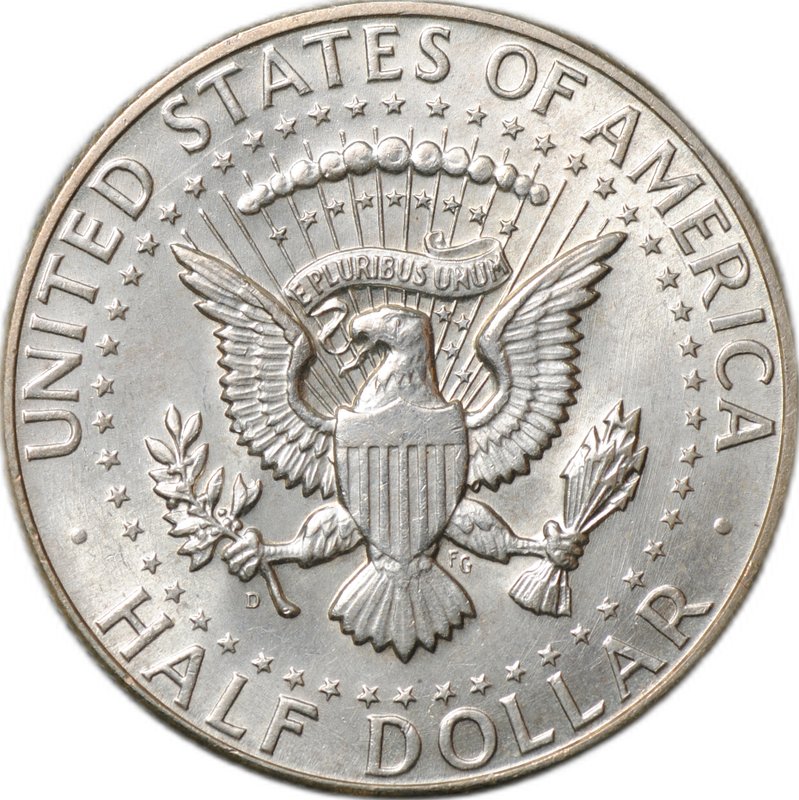 Монета 50 центов (1/2 доллара) 1964 D Денвер США