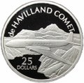 Монета 25 долларов 2003 Самолет De Havilian Comet История авиации Соломоновы Острова