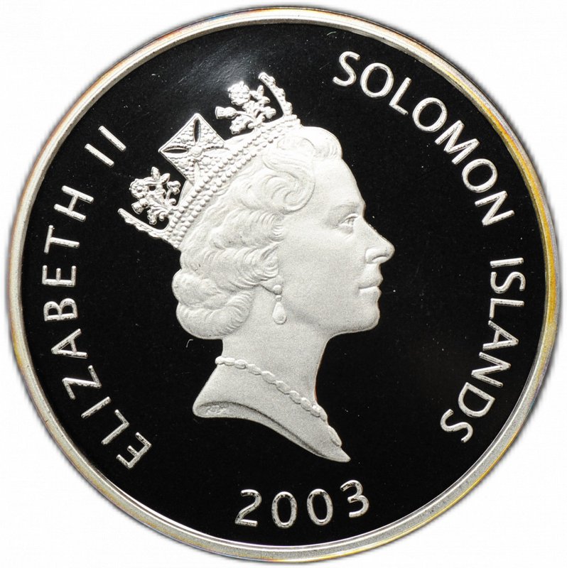 Монета 25 долларов 2003 Самолет De Havilian Comet История авиации Соломоновы Острова