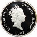 Монета 25 долларов 2003 Самолет De Havilian Comet История авиации Соломоновы Острова