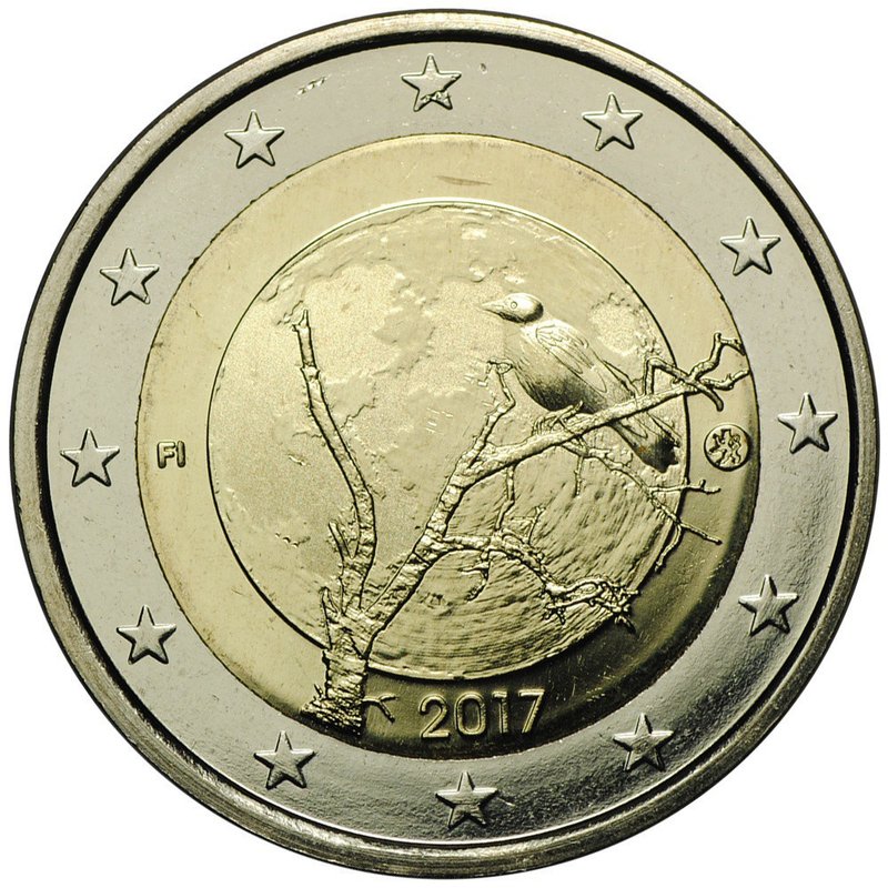 Монета 2 евро 2017 Финляндия Финская природа