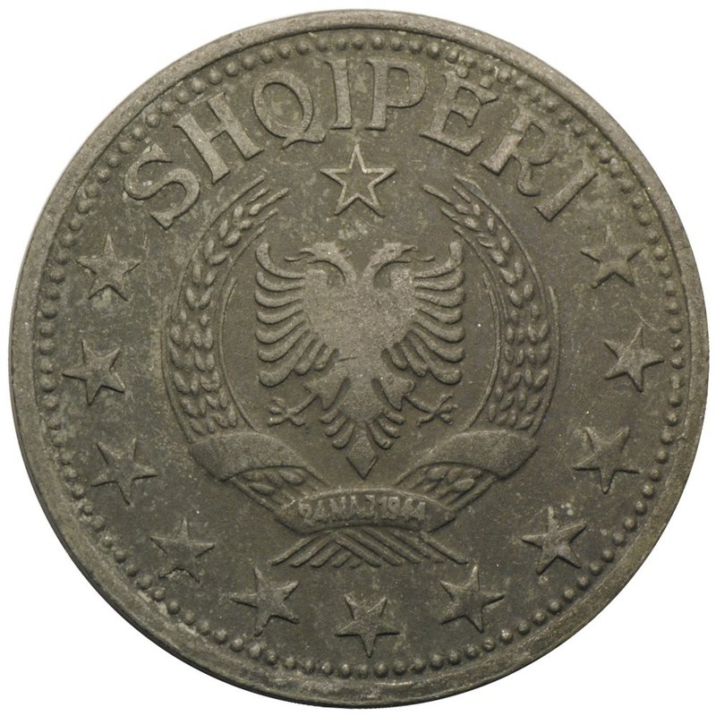 Монета 5 лек 1947 Албания