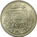 Монета 50 сантимов 1922 Латвия