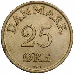 фото для Монета 25 эре 1959 Дания Аверс