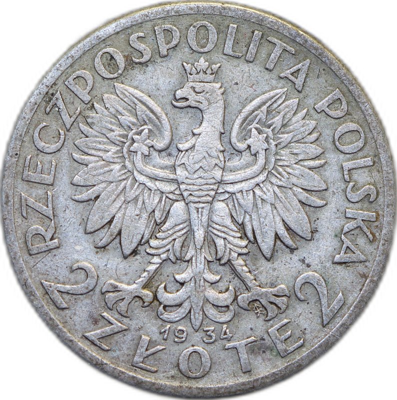 Монета 2 злотых 1934 Ядвига Польша