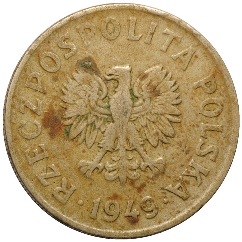 Монета 50 грошей 1949 медно-никель Польша
