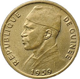 фото для Монета 10 франков 1959 Гвинея Аверс