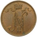 Монета 1 пенни 1909 Русская Финляндия UNC