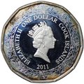 Монета 1 доллар 2011 Скажи это с розами Любовь Острова Кука