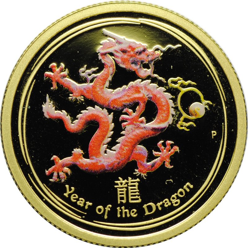 Монета 25 долларов 2012 Австралия Год дракона