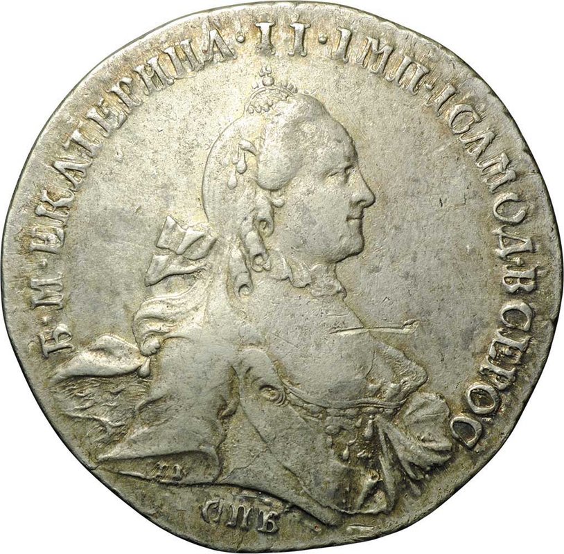 Монета 1 Рубль 1762 СПБ TI НК Екатерины II