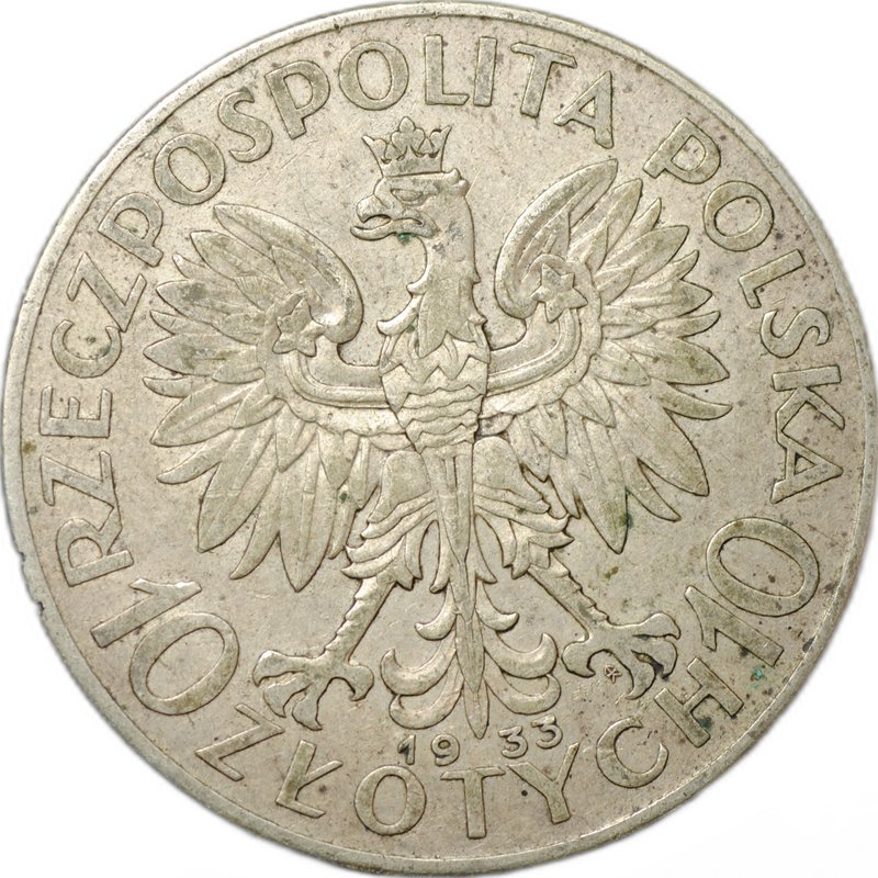 Монета 10 злотых 1933 Ядвига Польша