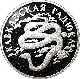 фото для Монета 1 рубль 1999 СПМД Красная книга - Кавказская гадюка Аверс