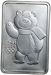 фото для Монета 3 рубля 2012 ММД Белый Мишка Олимпиада Сочи 2014 Аверс