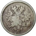 Монета 25 пенни 1872 S Для Финляндии