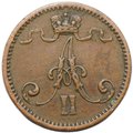 Монета 1 пенни 1873 Русская Финляндия
