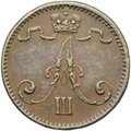 Монета 1 пенни 1882 Русская Финляндия