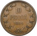 Монета 10 пенни 1889 Русская Финляндия