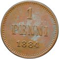 Монета 1 пенни 1884 Русская Финляндия