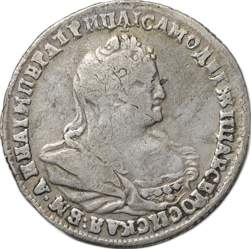 Монета Полуполтинник 1739 слаб ННР VF Det.