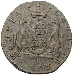 фото для Монета 1 копейка 1769 КМ Сибирская Аверс