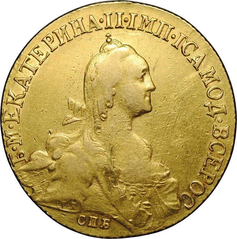 Монета 10 рублей 1772 СПБ TI