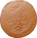 Монета 2 копейки 1758 Номинал над св. Георгием