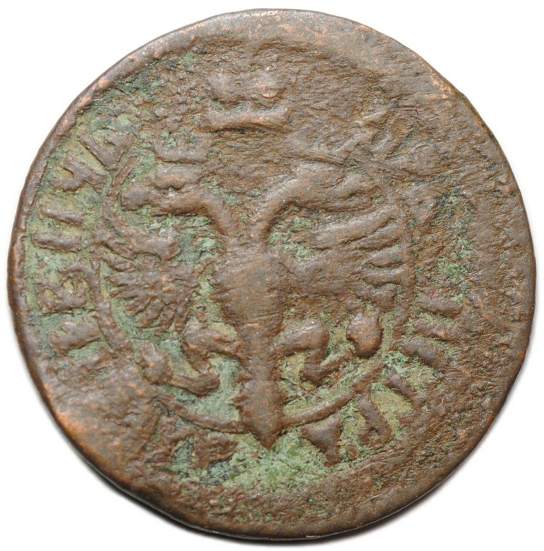 Монета Полушка 1703 ЦРЬ ПЕТРЪ