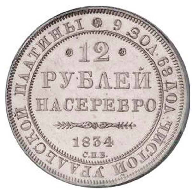 Монета 12 рублей 1834 СПБ