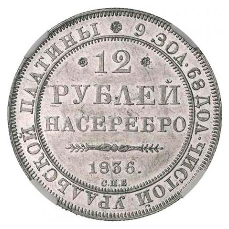 Монета 12 рублей 1836 СПБ