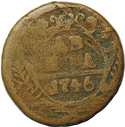 Монета Денга 1746