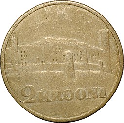 Монета 2 кроны 1930 Замок Тоомпеа Эстония