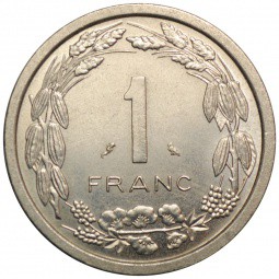 Монета 1 франк 1969 Камерун