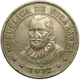 Монета 1 кордоба 1972 Никарагуа