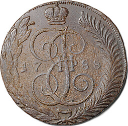 Монета 5 копеек 1788 ТМ