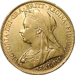 Монета 1 соверен (фунт) 1901 Великобритания