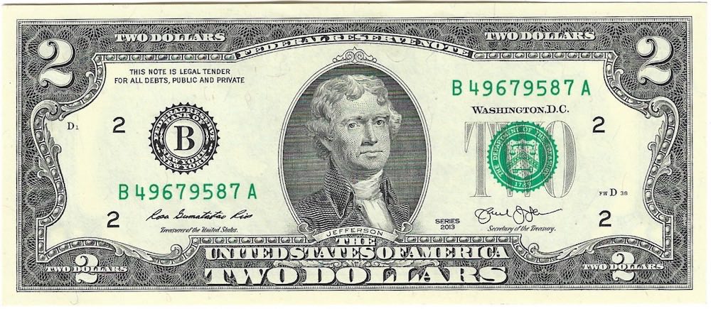 Банкнота 2 доллара 2013 США - купить купюру по цене 299 руб. в магазине ...