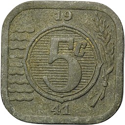 Монета 5 центов 1941 Нидерланды