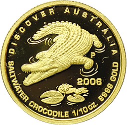 Монета 15 долларов 2006 Откройте Австралию - Морской крокодил Австралия