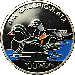 Монета 100 вон 1995 Утки Северная Корея