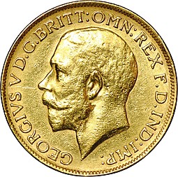 Монета 1 соверен (фунт) 1922 Великобритания