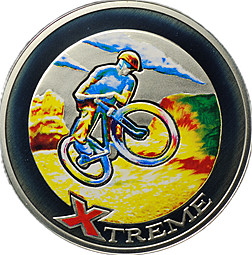 Монета 10 динаров 2007 Экстрим - Горный велосипед Андорра