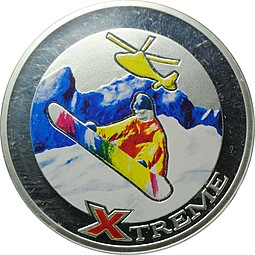 Монета 10 динаров 2007 Экстрим - Сноуборд Андорра