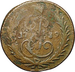 Монета Денга 1789 без обозначения монетного двора