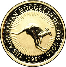 Монета 25 долларов 1997 Австралийский самородок - Кенгуру Австралия
