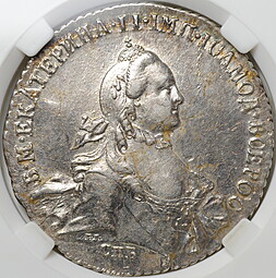 Монета 1 Рубль 1764 СПБ TI ЯI слаб NGS MS 61