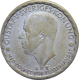 Монета 1 крона 1949 Швеция
