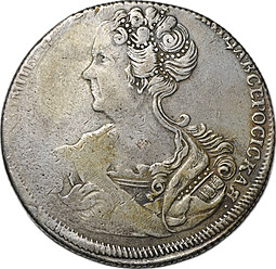 Монета 1 рубль 1726 СПБ Петербургский тип, портрет влево 